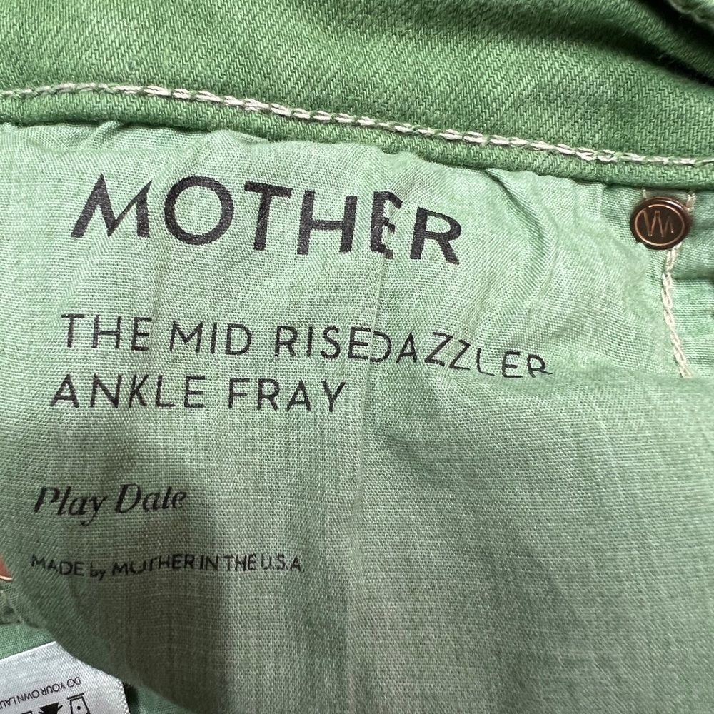 Mother The Mid Rise Dazzler Ankle Fray Play Date in Juniper Size 29 - Picture 10 of 13